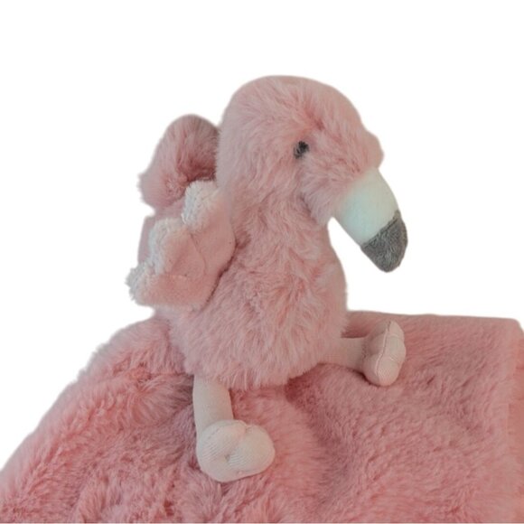Cloud Island Pink Flamingo Lovey Baby Security Blanket Satin Trim & Back - Picture 2 of 6